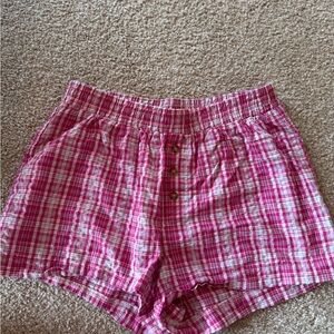 Urban Renewal Pink Plaid Shorts